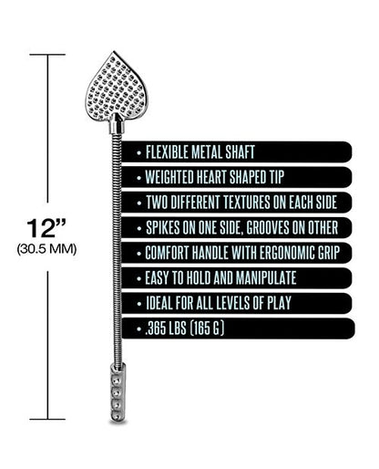 Nixie Metal Riding Crop Flaming Heart