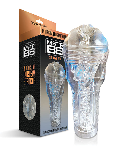 Happy Endings Mstr B8 In The Clear Pussy Stroker Squeeze Box Canister