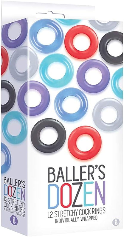 The 9's, Baller's Dozen, 12-piece TPE Cock Ring Set