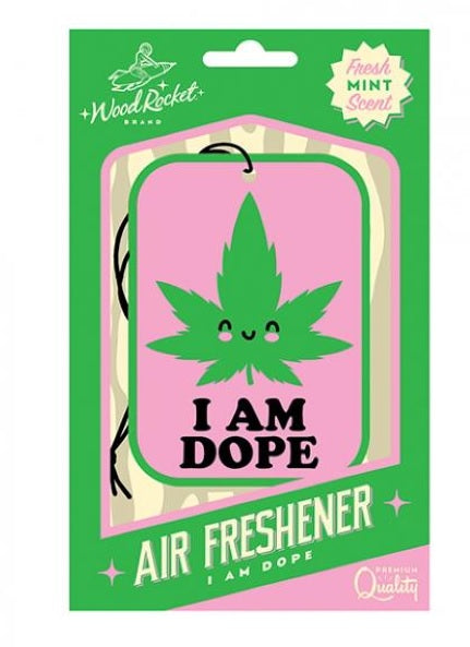 '=wood Rocket I Am Dope Air Freshener - Mint