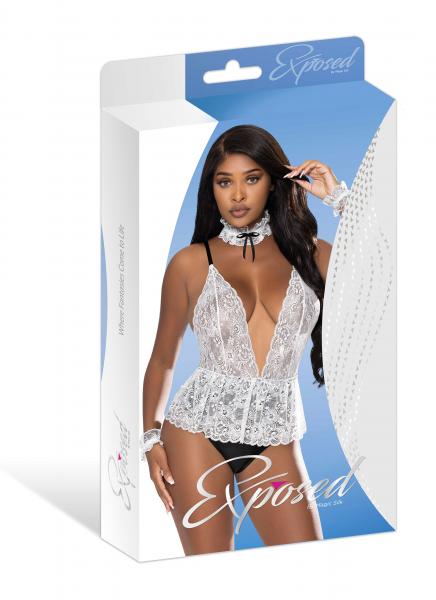 Magic Silk Dress Up Full Service Costume White L/xl