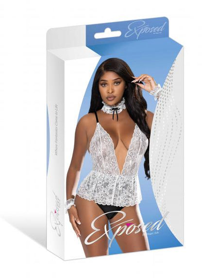 Magic Silk Dress Up Full Service Costume White L/xl