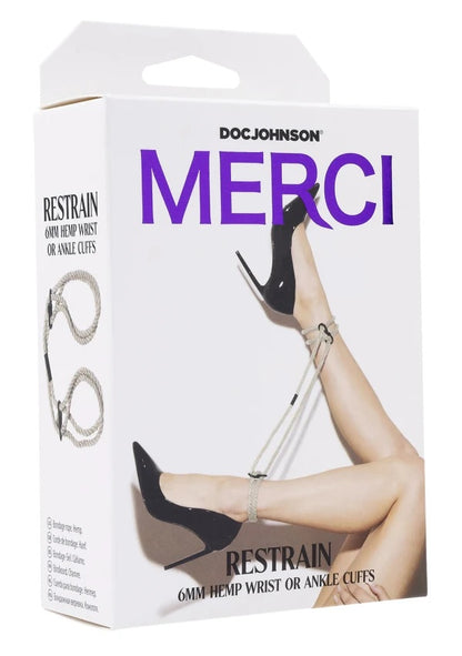 Merci Bind&tie 6mm Hemp Wrist/ankle Cuffs Natural