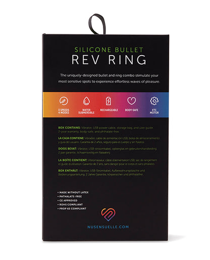 Nu Sensuelle 7 Function Silicone Bullet Ring - Black