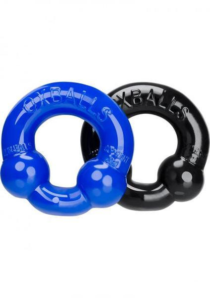 Oxballs Ultraballs Cock Rings - Black/Police Blue Pack of 2