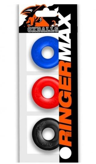 Oxballs Ringer Max 3 Pack Cockrings - Multi Color