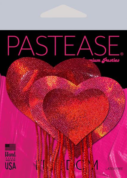 Pastease Tassel Holographic Heart - Red O/s