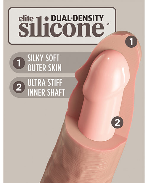 King Cock Elite Silicone Dual-density Cock 8 In. Light
