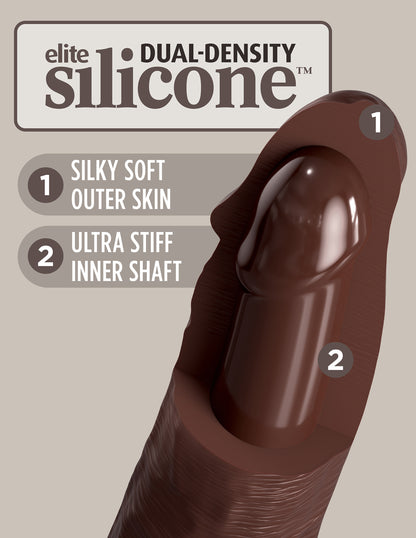 King Cock Elite Silicone Dual-density Cock 8 In. Brown