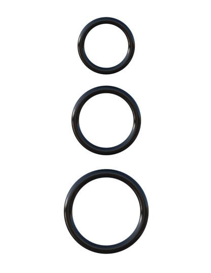 Fantasy C-Ringz Silicone 3 Ring Stamina Set Black