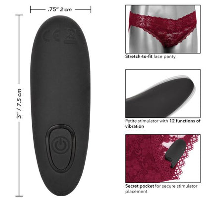 Remote Control Lace Panty Set S/m Red