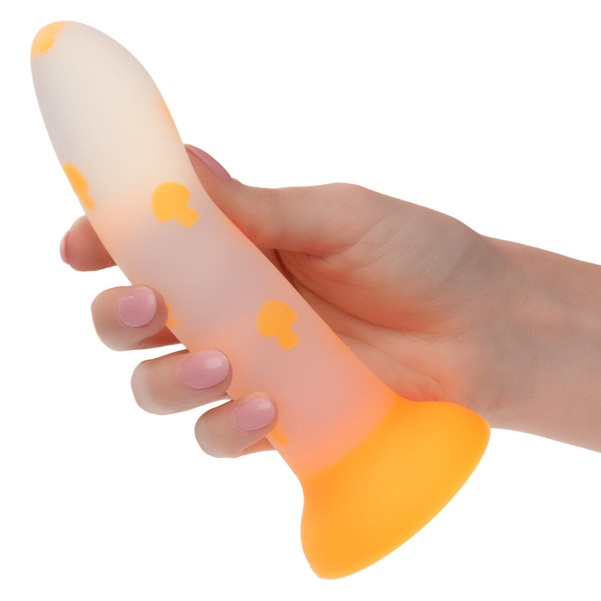 Glow Stick Mushroom Suction Cup Glow-in-the-dark Dildo - Yellow