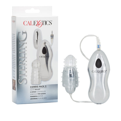Sterling Collection Combo Pack 3 Standard Silver Plug In Bullet with Sleeve 2 Speed Push Button Cont