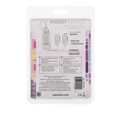 Pocket Exotics Vibrating Double Silver Bullets