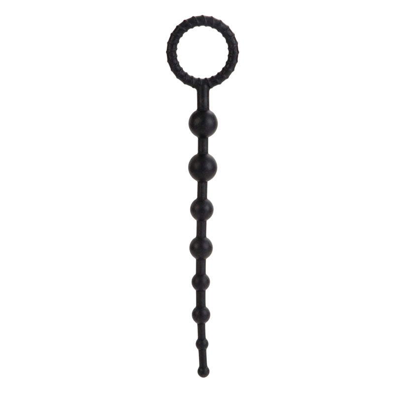 Booty Call X-10 Silicone Anal Beads Black 8 Inch