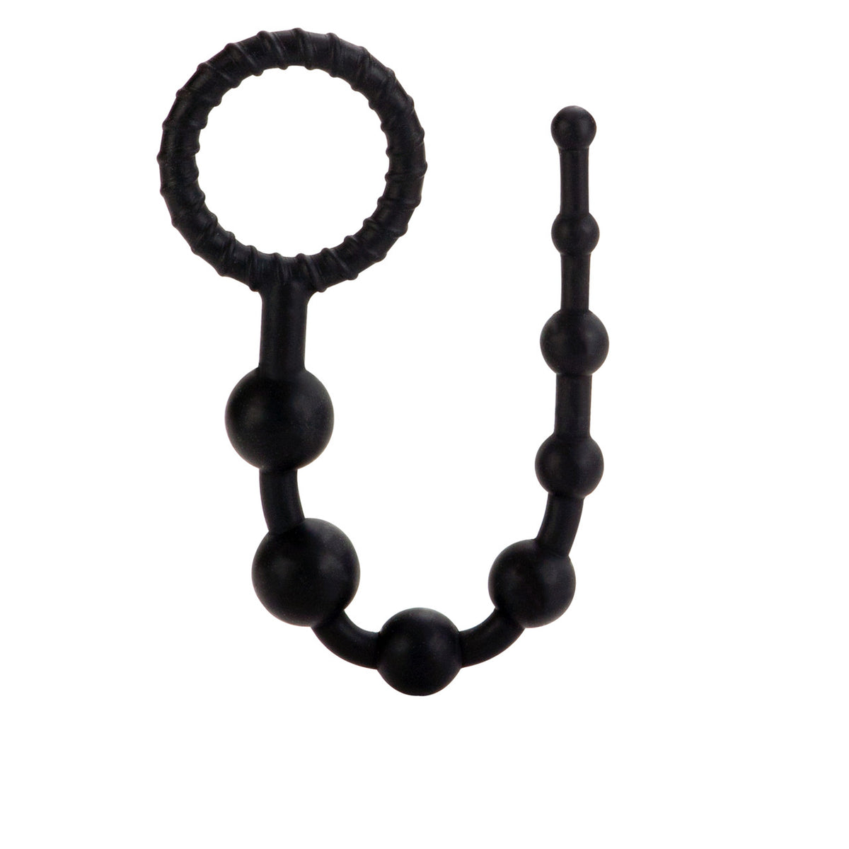 Booty Call X-10 Silicone Anal Beads Black 8 Inch