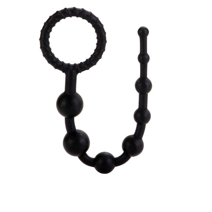Booty Call X-10 Silicone Anal Beads Black 8 Inch