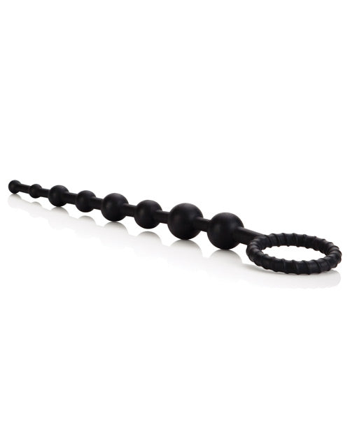 Booty Call X-10 Silicone Anal Beads Black 8 Inch
