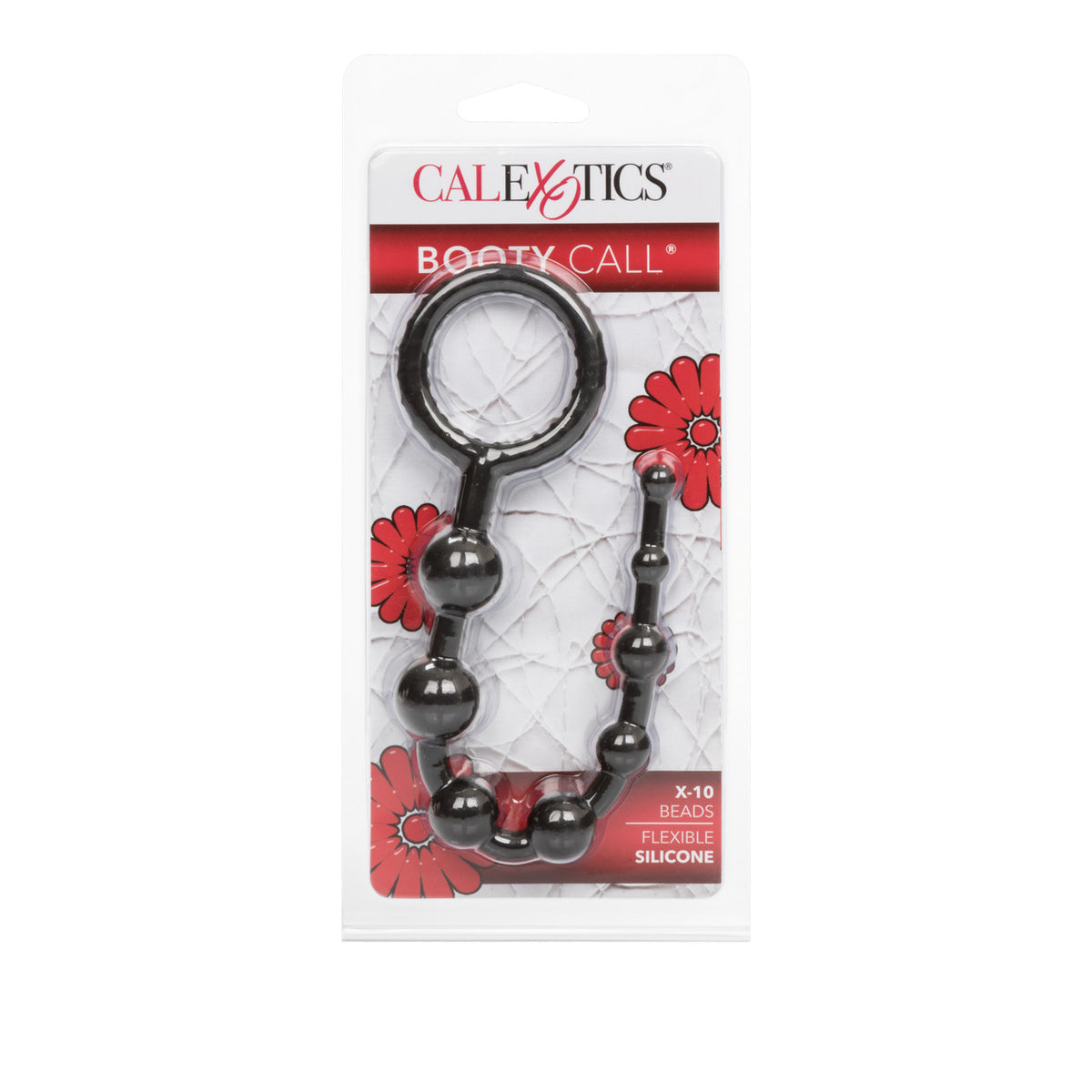 Booty Call X-10 Silicone Anal Beads Black 8 Inch