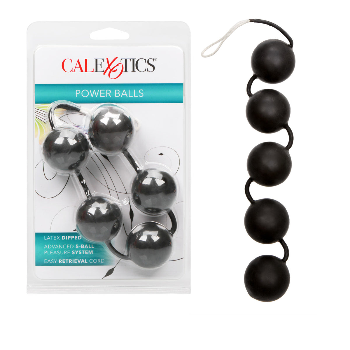 Power Balls Latex Dipped Weighted Pleasure Balls 1.25 Inch - Black
