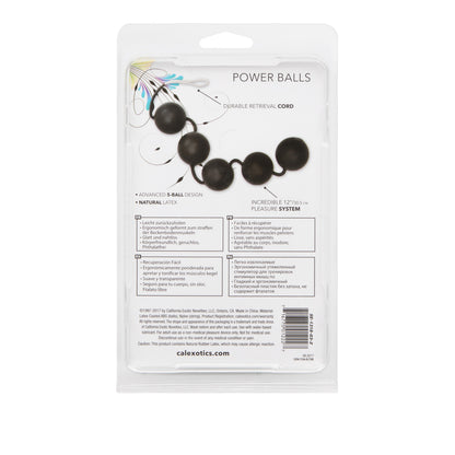 Power Balls Latex Dipped Weighted Pleasure Balls 1.25 Inch - Black