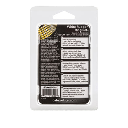 Rubber Cock Ring White 3 Piece