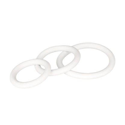 Rubber Cock Ring White 3 Piece