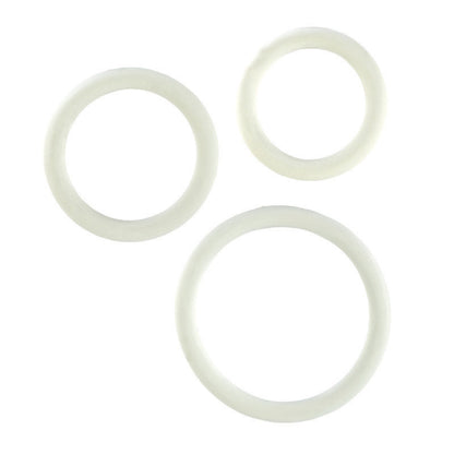 Rubber Cock Ring White 3 Piece