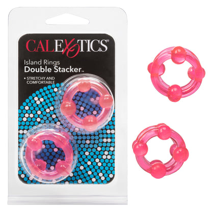 Island Double Stacker Rings -Pink