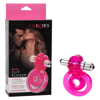 Dual Clit Flicker With Removable Waterproof Stimulator Pink