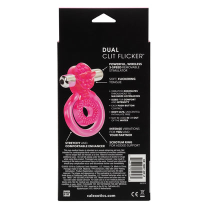 Dual Clit Flicker With Removable Waterproof Stimulator Pink