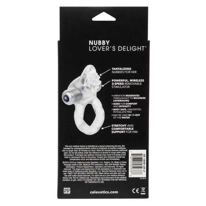 Lovers Delight Nubby With Removable 3 Speed Stimulator Clear