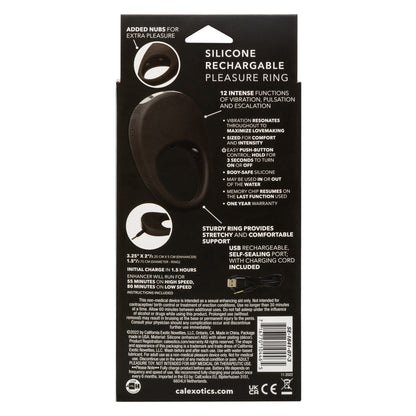 Silicone Rechargeable Pleasure Ring Blk