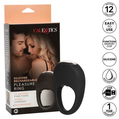 Silicone Rechargeable Pleasure Ring Blk