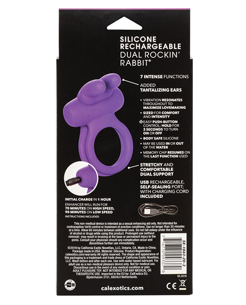 Rockin Rabbit Enhancer Vibrating Cock Ring Purple