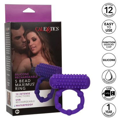 Silicone Recharge 5 Bead Maximus Ring