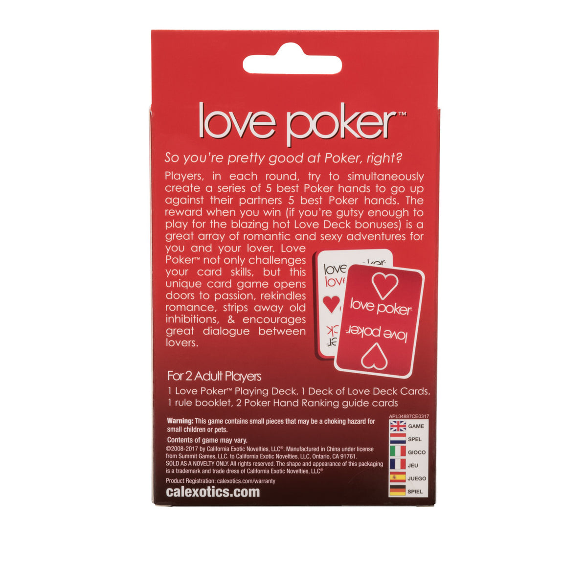 Love Poker A Wild 2 Player Card Game for Adults