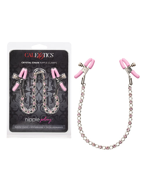 Nipple Play Crystal Chain Clamps Pink