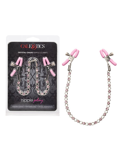 Nipple Play Crystal Chain Clamps Pink
