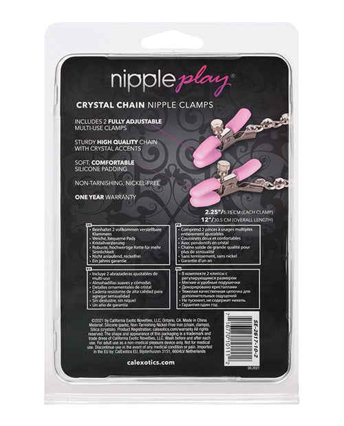 Nipple Play Crystal Chain Clamps Pink