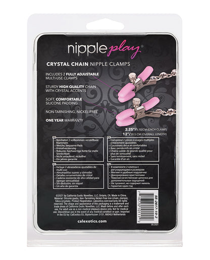 Nipple Play Crystal Chain Clamps Pink