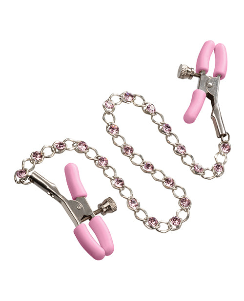 Nipple Play Crystal Chain Clamps Pink