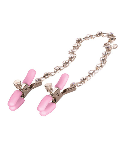 Nipple Play Crystal Chain Clamps Pink