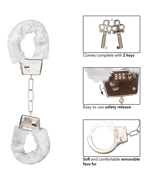 Playful Furry Cuffs White