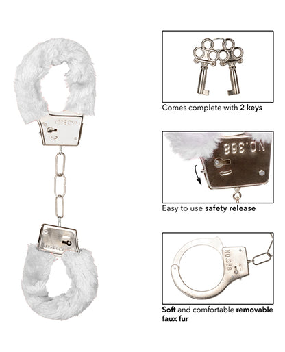 Playful Furry Cuffs White