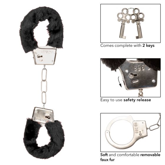 Playful Furry Cuffs Black