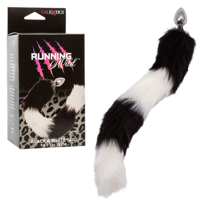 Running Wild Black & White Tail Metallic Anal Probe