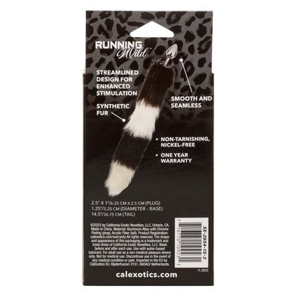 Running Wild Black & White Tail Metallic Anal Probe