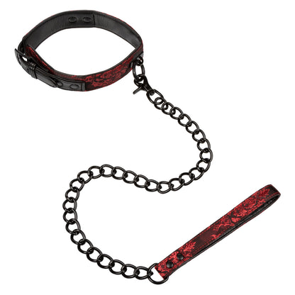 Scandal Collar With Leash Red Black O/S