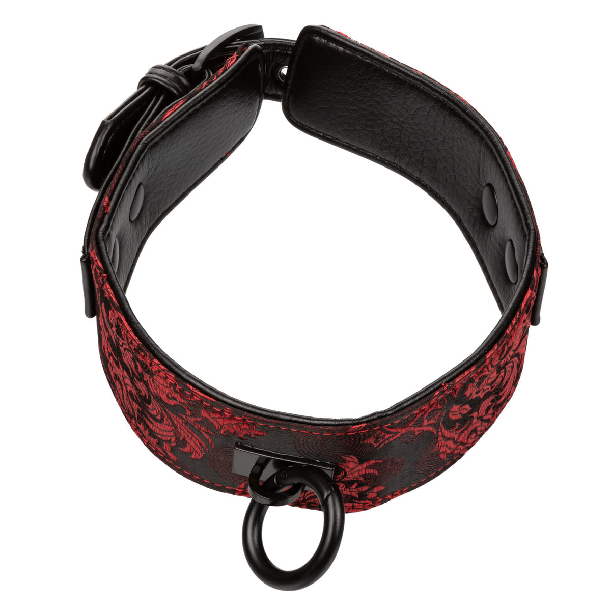 Scandal Collar With Leash Red Black O/S